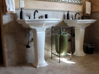 Matching his and hers pedestal sinks