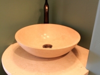 Custom bowl sink in bathroom