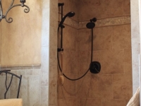 Custom tiled walk-in shower